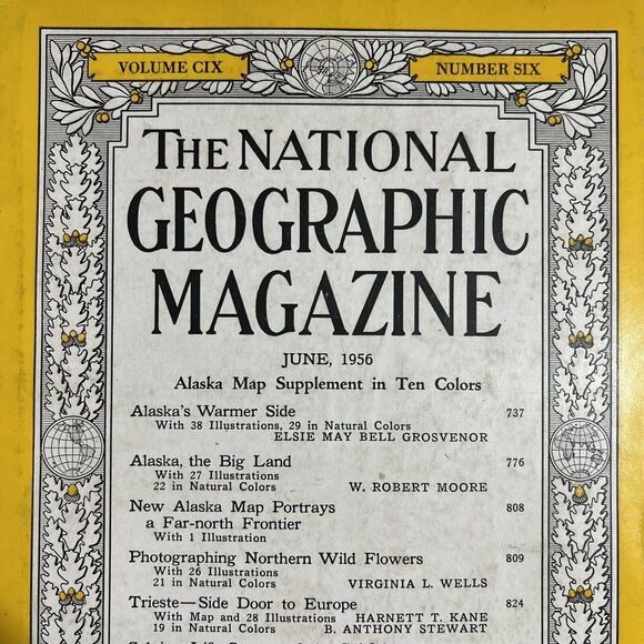 Vintage National Geographic Magazine June 1956 Alaska Trieste Sailfish Cyprus - Picture 2 of 7